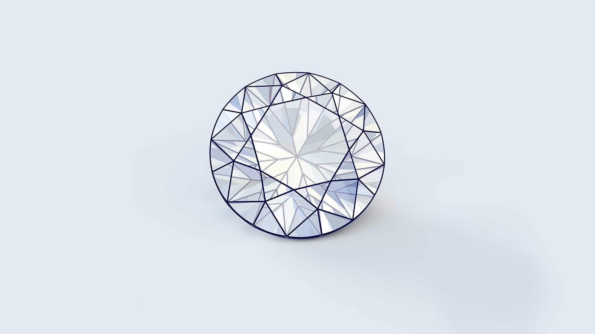 facet cut modern round brilliant diamond