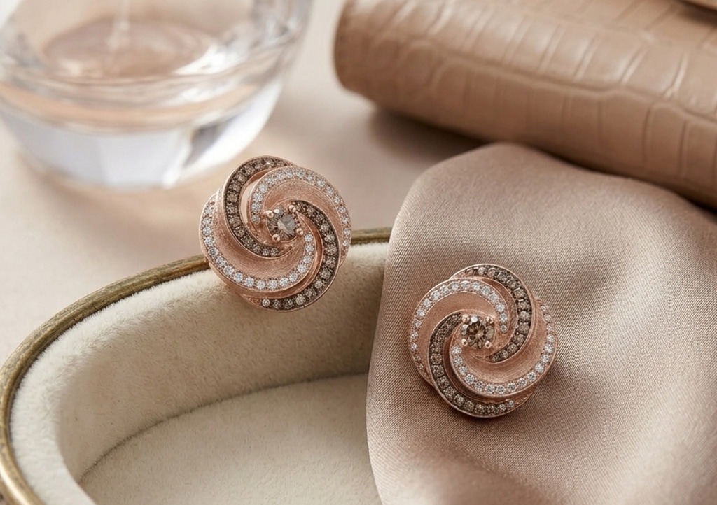 metal boucles oreilles diamant