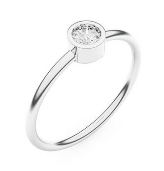 Closed setting diamond ring