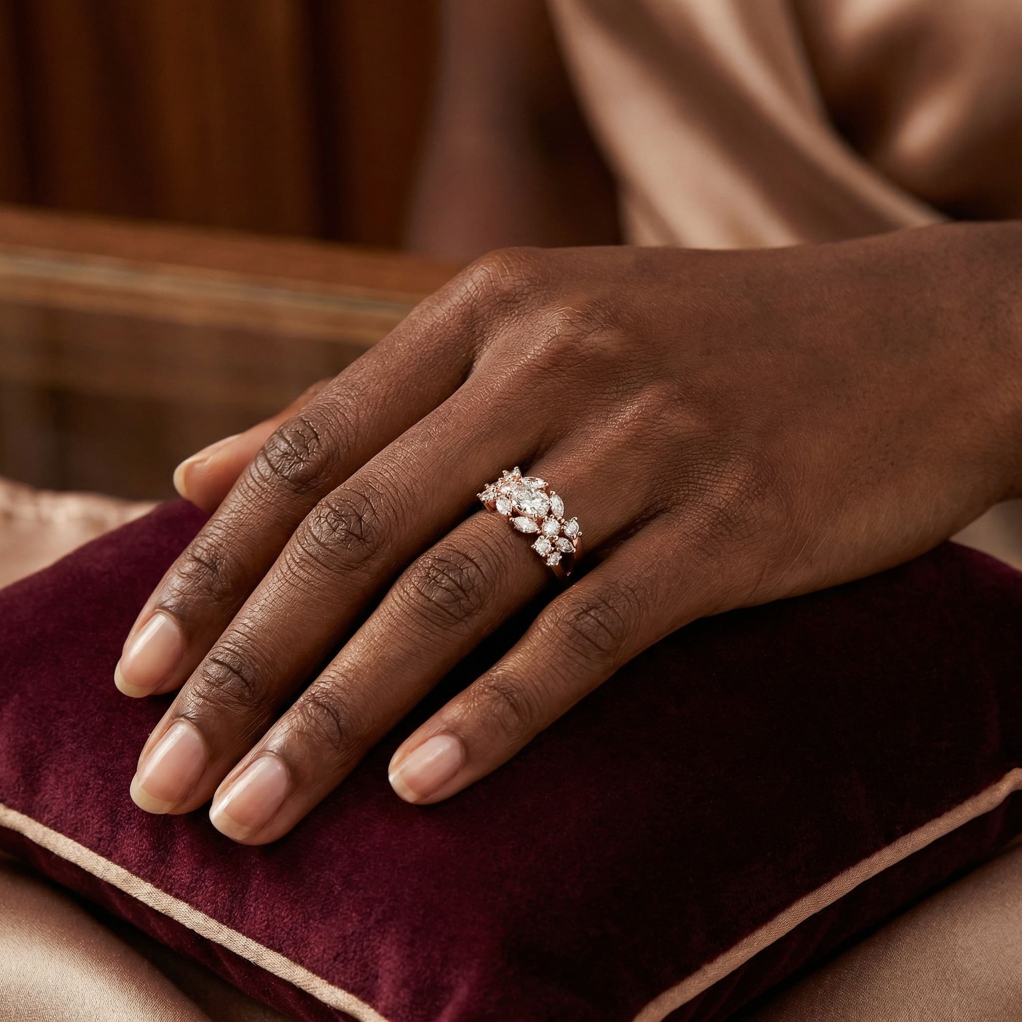 Alliance personnalisee diamants multiformes