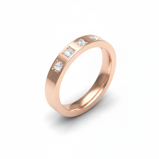 Alliance Demi-tour  Diamant Or Rose 5 Or Rose 18 carats (750/000)