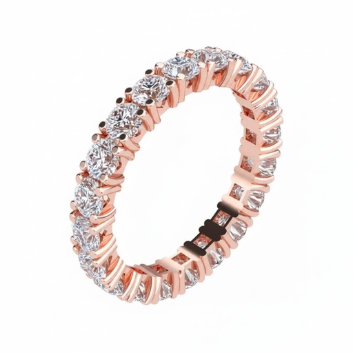 Alliance Tour complet  Diamant Or Rose Classique 4 Griffes Or Rose 18 carats (750/000)