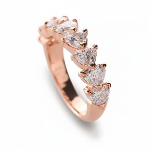 Alliance Demi-tour  Diamant Or Rose COEUR Or Rose 18 carats (750/000)