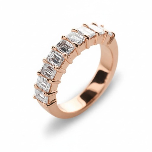 Alliance Demi-tour  Diamant Or Rose EMERAUDE Or Rose 18 carats (750/000)