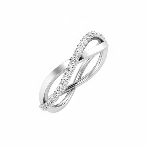 Wedding Band Half set   Diamond Pink Gold INFINITY