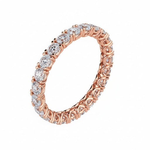 Alliance Tour complet  Diamant Or Rose Karma 4 Griffes Or Rose 18 carats (750/000)