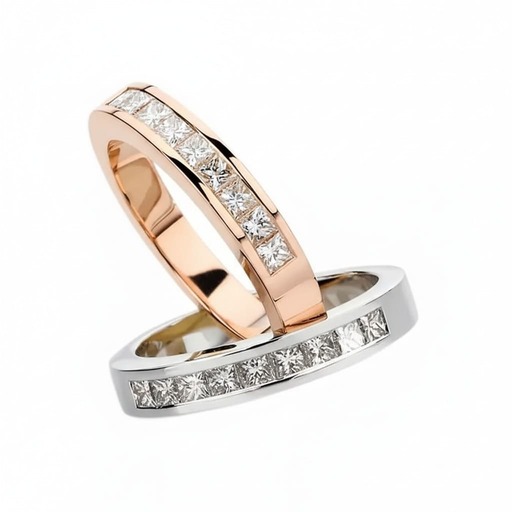 Alliance Demi-tour  Diamant Or Rose PRINCESSE Or Rose 18 carats (750/000)