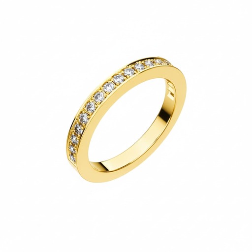 Wedding Band Half set   Diamond Yellow Gold RUBAN  Yellow Gold 18 carats (750/1000)