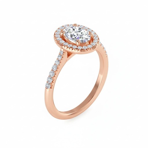 Bague  Classique   Diamant Or Rose OVALE Or Rose 18 carats (750/000)
