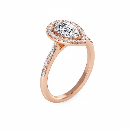 Bague  Classique   Diamant Or Rose POIRE Or Rose 18 carats (750/000)