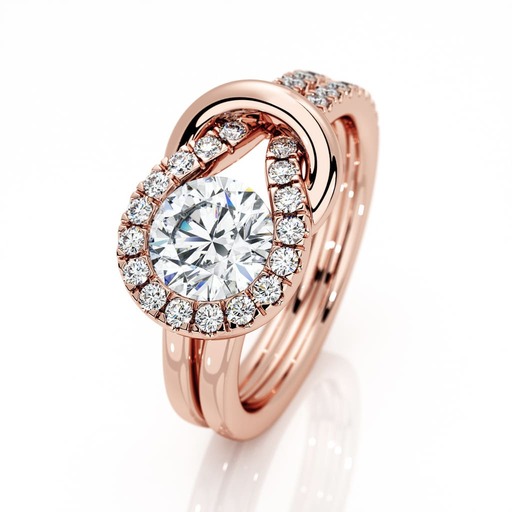 Bague  Classique   Diamant Or Rose UNION Or Rose 18 carats (750/000)