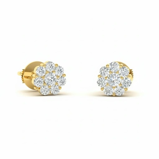Earrings Classics  Diamond Yellow Gold BOUQUET OF DIAMONDS Yellow Gold 18 carats (750/1000)