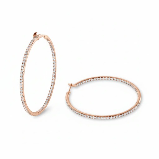 Earrings Hoop earrings  Diamond Pink Gold HOOP  ( 1.5 cm ) e&i Pink Gold 18 carats (750/1000)