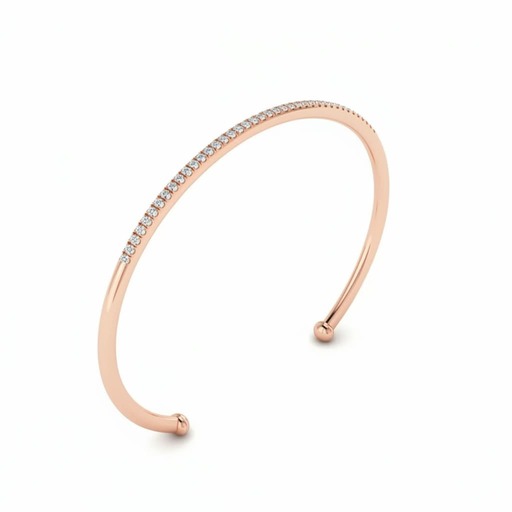  Bracelet   Diamant Or Rose Jonc de Diamants Or Rose 18 carats (750/000)