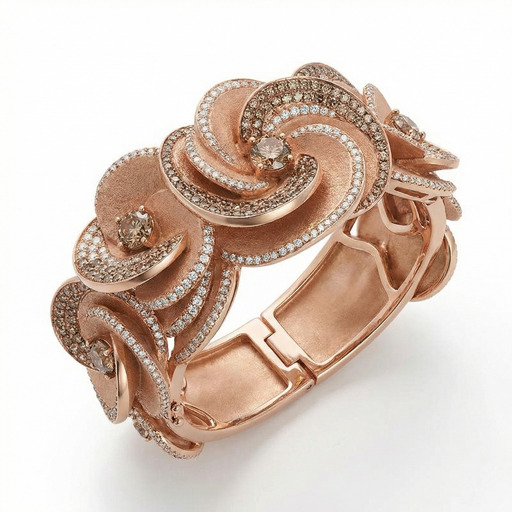  Bracelet   Diamant Or Rose Rose des Sables  Or Rose 18 carats (750/000)