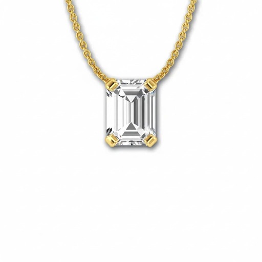 Pendentif Classique   Diamant Or Jaune forme EMERAUDE Or Jaune 18 carats (750/000)