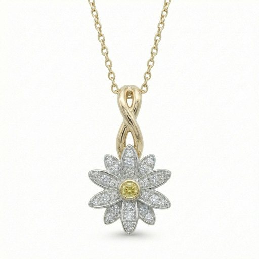Pendentif Créateurs  Diamant Or Jaune Lys de Mer  Or Jaune 18 carats (750/000)