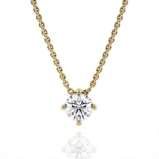 Pendentif Classique   Diamant Or Jaune Pendentif 4 Griffes en croix Or Jaune 18 carats (750/000)