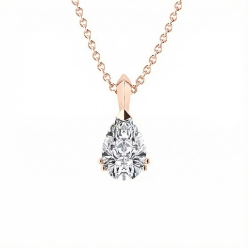 Pendentif Classique   Diamant Or Rose taille POIRE  Or Rose 18 carats (750/000)
