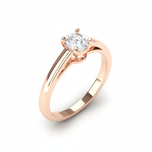 Engagement ring Classics  Diamond Pink Gold Some-day (one-Night) 4-Claws Pink Gold 18 carats (750/1000)