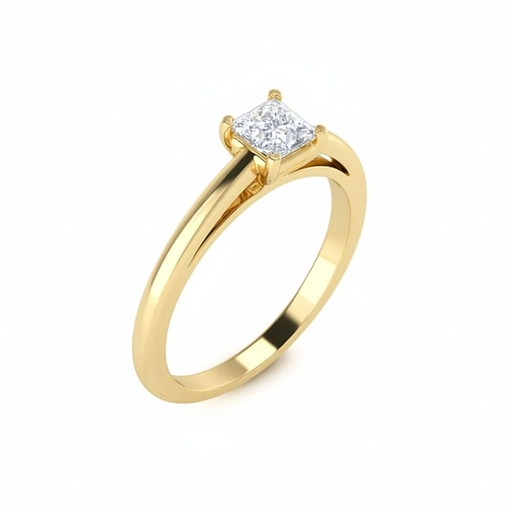 Engagement ring Classics  Diamond Yellow Gold Princess 4 Claws Yellow Gold 18 carats (750/1000)