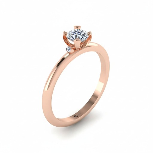 Engagement ring Classics  Diamond Pink Gold LOVE Pink Gold 18 carats (750/1000)