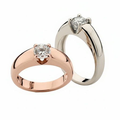Engagement ring Classics  Diamond Pink Gold PARISOLO Pink Gold 18 carats (750/1000)