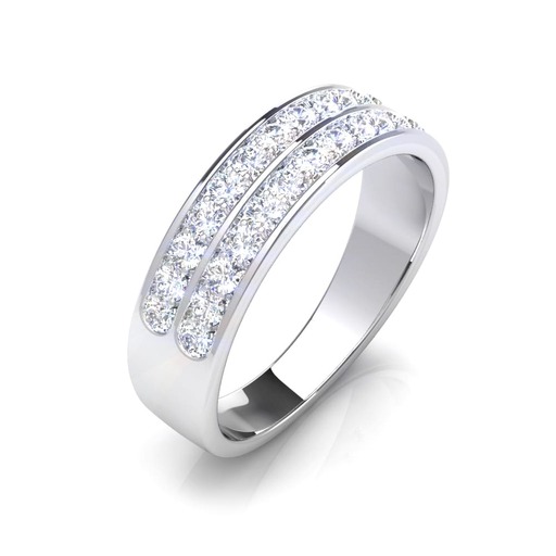 Wedding Band Half set   Diamond White Gold Dubble band