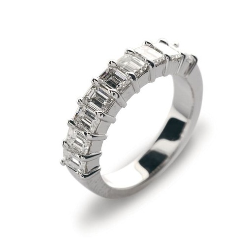 Wedding Band Half set   Diamond White Gold EMERALD