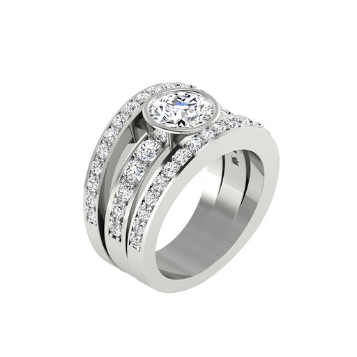 Ring Classics  Diamond White Gold with palladium  with palladium   18 carats (750/1000) DIAMANIA