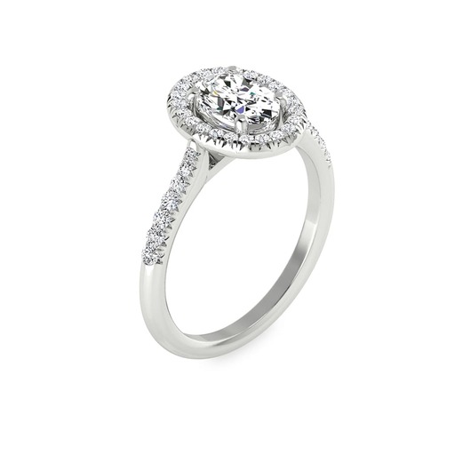 Ring Classics  Diamond White Gold with palladium  with palladium   18 carats (750/1000) OVAL