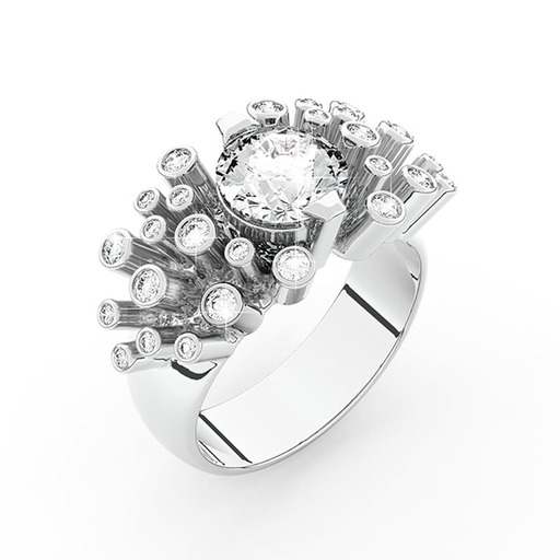 Ring Designer jewellery  Diamond White Gold FIREWORKS