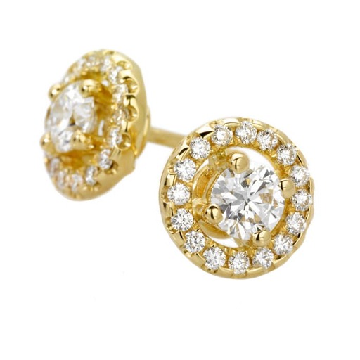 Earrings Classics  Diamond White Gold TEMPTATION yellow gold