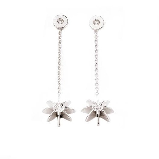 Earrings Designer  Diamond White Gold SUN by Sando