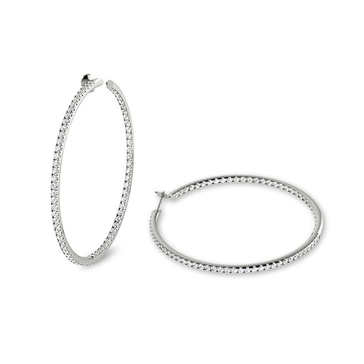 Earrings Hoop earrings  Diamond White Gold HOOP COLLECTION ( 3.5 cm ) e&i