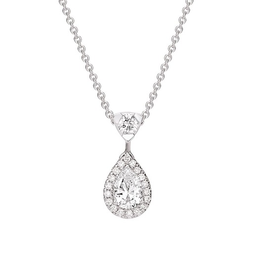 Pendant & Necklace Classics  Diamond White Gold with palladium  with palladium   18 carats (750/1000) micro-paved, PEAR SHAPE