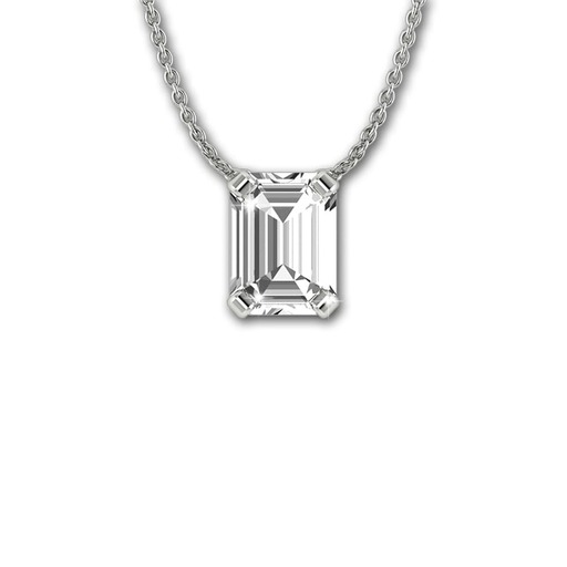 Pendant & Necklace Classics  Diamond White Gold with palladium  with palladium   18 carats (750/1000) EMERALD shape