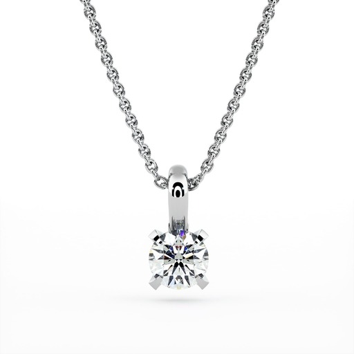 Pendant & Necklace Classics  Diamond Pink Gold SOLITAIRE  N°1 with swivelling bail