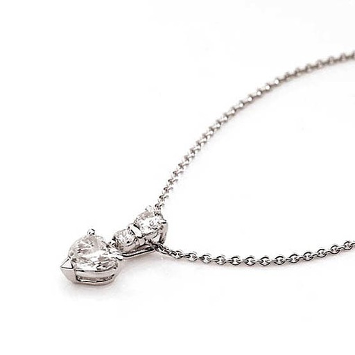 Pendant & Necklace Classics  Diamond White Gold with palladium  with palladium   18 carats (750/1000) HEART shape +