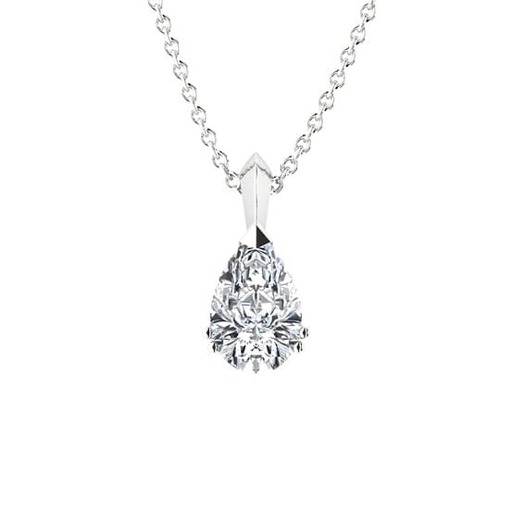 Pendant & Necklace Classics  Diamond White Gold with palladium  with palladium   18 carats (750/1000) PEAR SHAPE (tear drop)