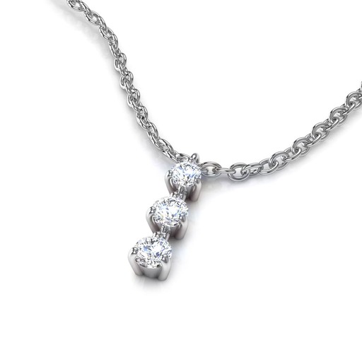 Pendentif Classique   Diamant Or Blanc palladié palladié 18 carats (750/000) TRILOGIE