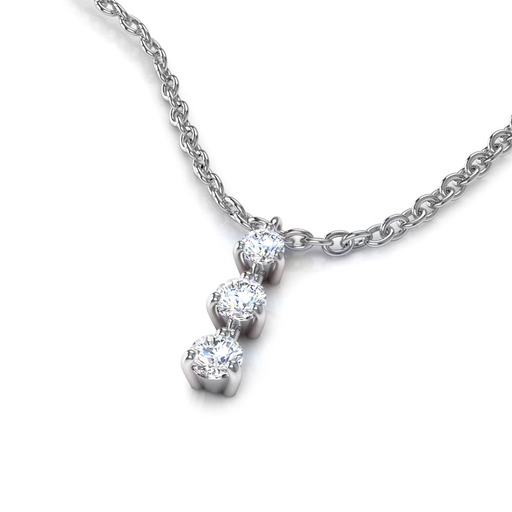 Pendant & Necklace Classics  Diamond White Gold with palladium  with palladium   18 carats (750/1000) TRILOGY