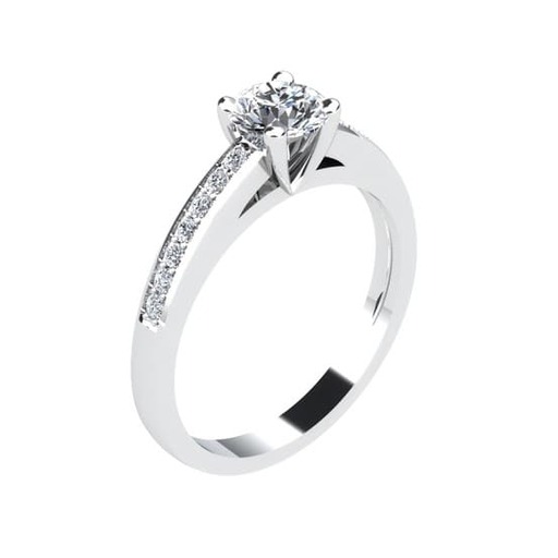 Engagement ring Paved  Diamond Gold SUNRISE (Paved)