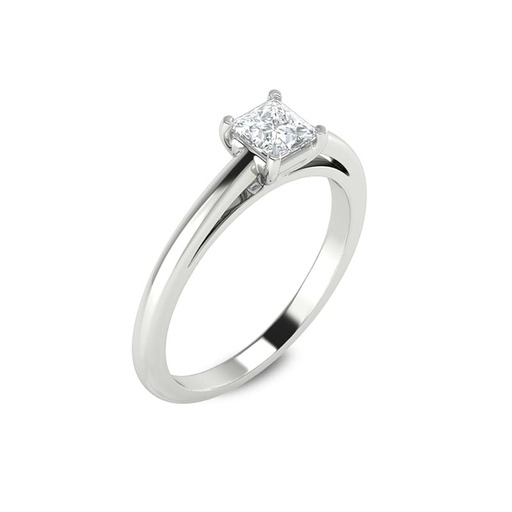 Engagement ring Classics  Diamond White Gold with palladium  with palladium   18 carats (750/1000) Princess 4 Claws