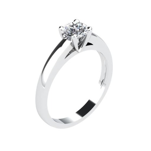 Solitaire  Classique   Diamant Or Blanc palladié palladié 18 carats (750/000) AUBE