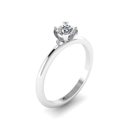 Solitaire  Classique   Diamant Or Blanc palladié palladié 18 carats (750/000) LOVE