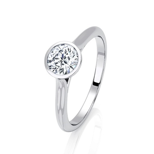 Solitaire  Classique   Diamant Or Rose serti clos ETERNITE