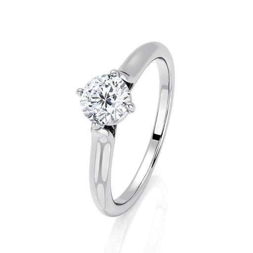 Solitaire  Classique   Diamant Or Rose 4 griffes en croix 