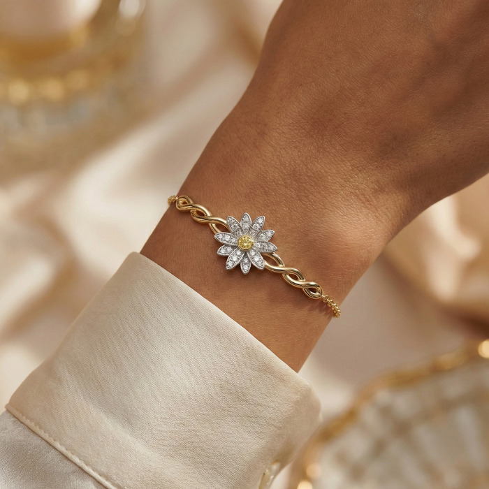 acheter Bracelet Diamant Or Jaune Lys de Mer