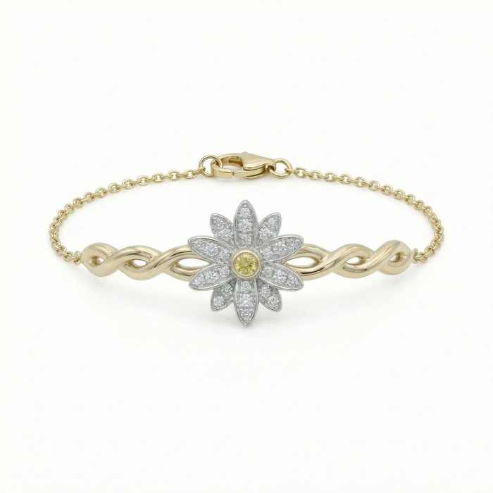 Bracelet Diamant Or Jaune Lys de Mer